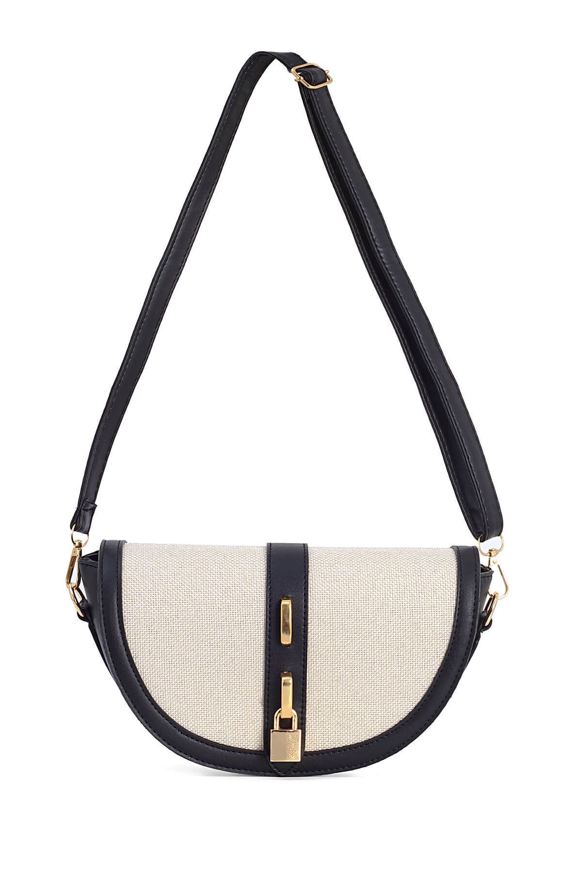 SOHO-Stylish Minimal Hand and Shoulder Bag with Adjustable Crossbody Strap and Special Design Lock Accessory 1