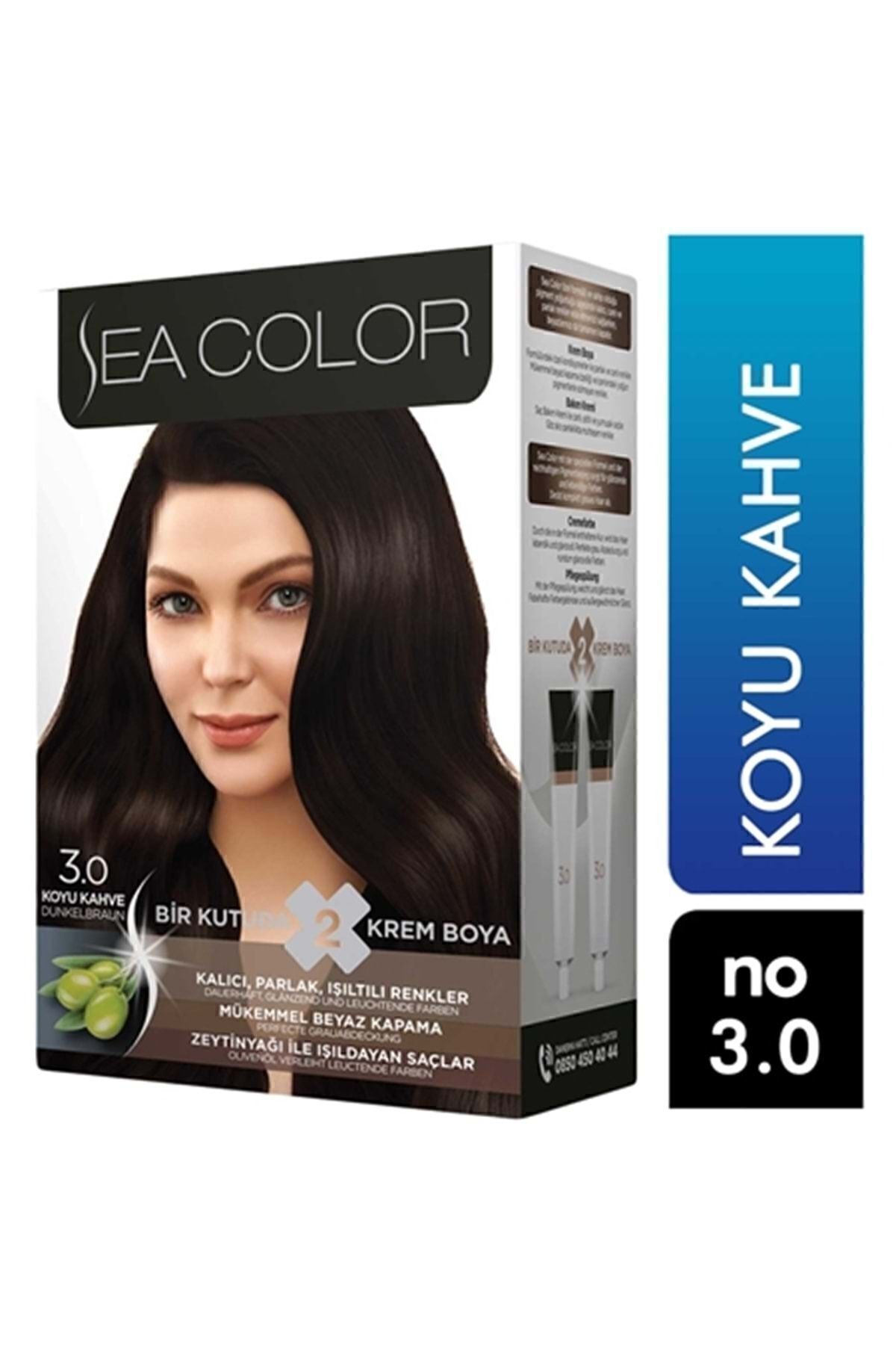 Sea Color Kit Saç Boyası-3.0--koyu Kahve