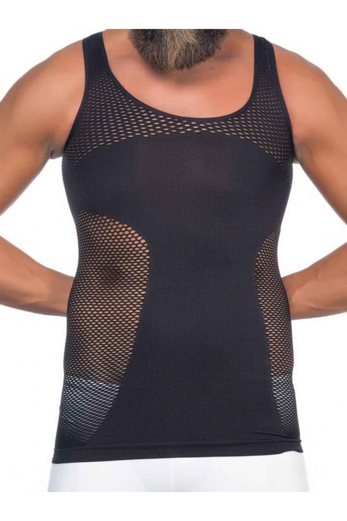 abfastore-Black Men's Corset Athlete - Recovery and Firming, with Enamel Net 2