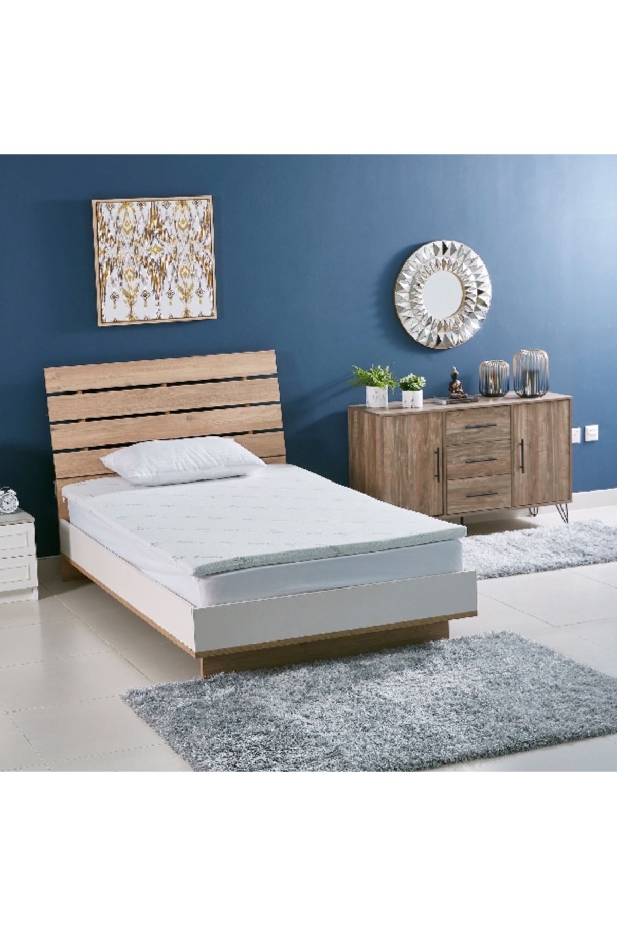 Home Box-Comfort Bamboo Memory Foam Twin Mattress Topper 120x200x4cm 5
