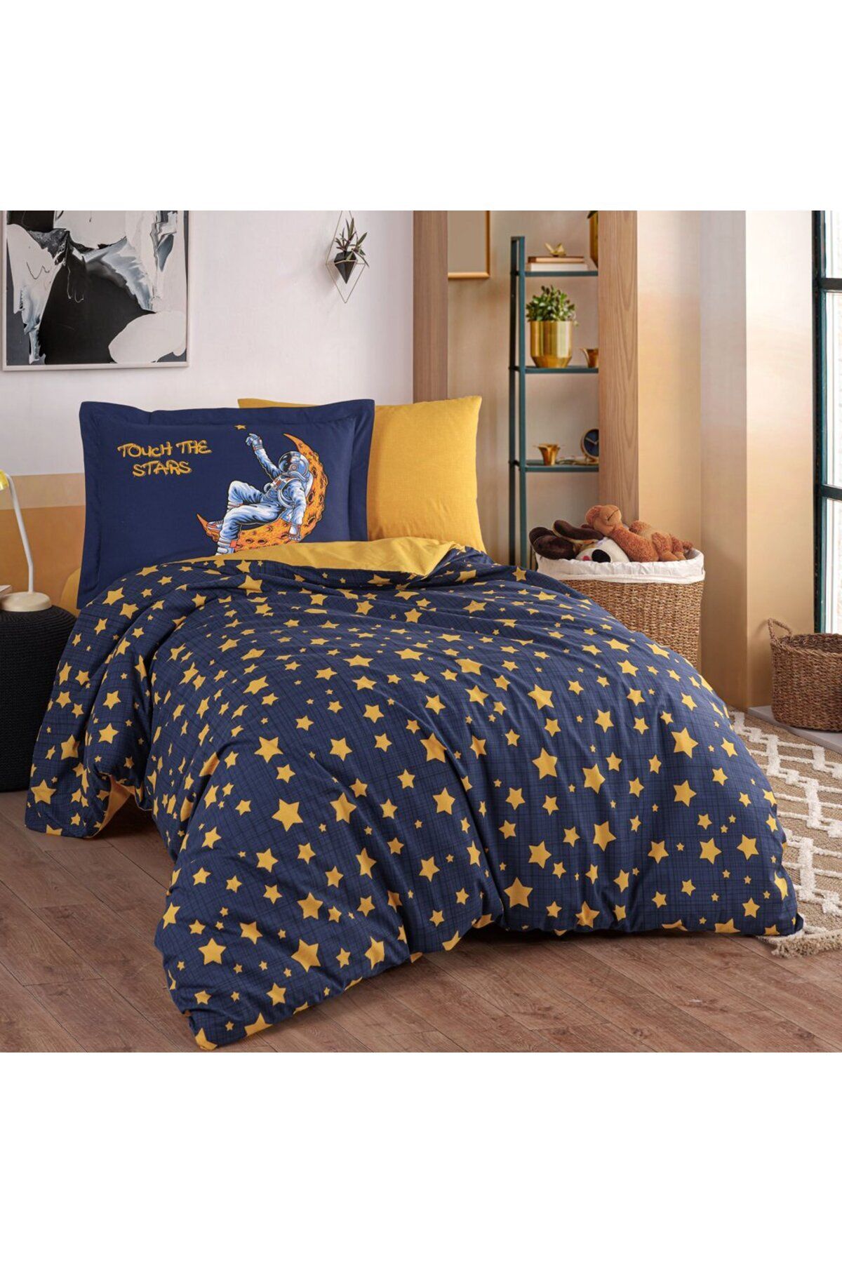 Hobby home collection Space Lacivert - Poplin Studio Tek Kişilik Nevresim Takımı