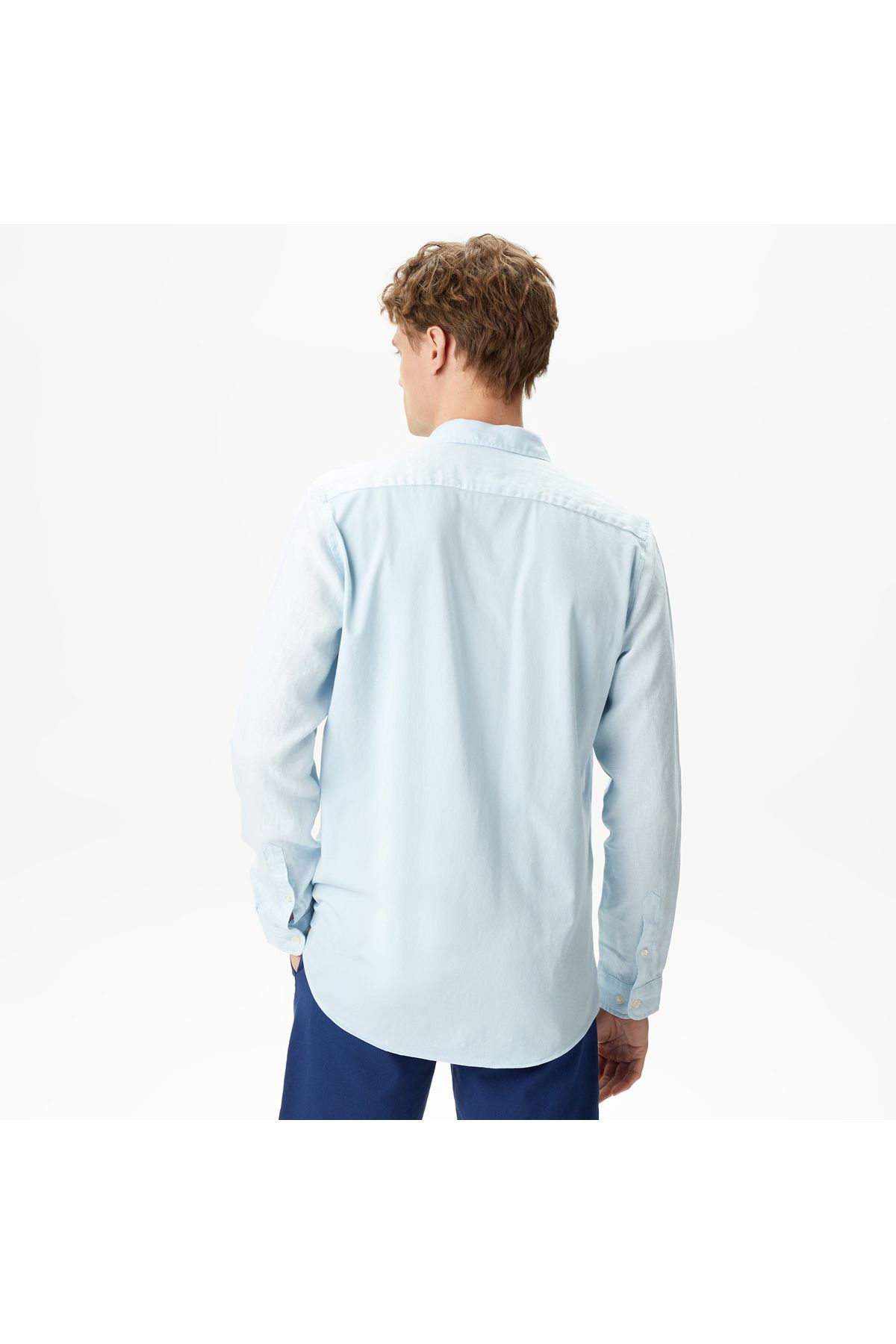 پیراهن / بلوز دکمه دار آبی مردانه اورجینال Lacoste