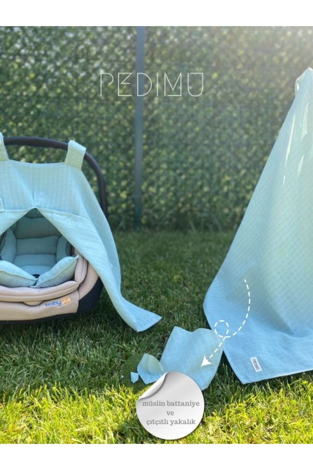 Pedimu-Basic Series - Muslin Stroller Cover, Cushion, Cover and Collar Set of 4 3