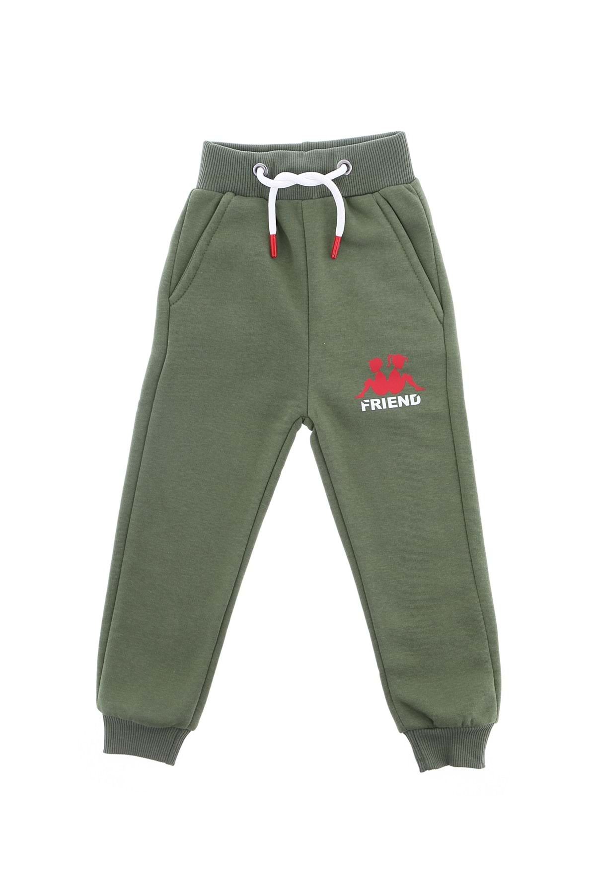 coppa kids-Friend Printed 5 Years Old Seasonal Girl-Boy Set - Khaki 4