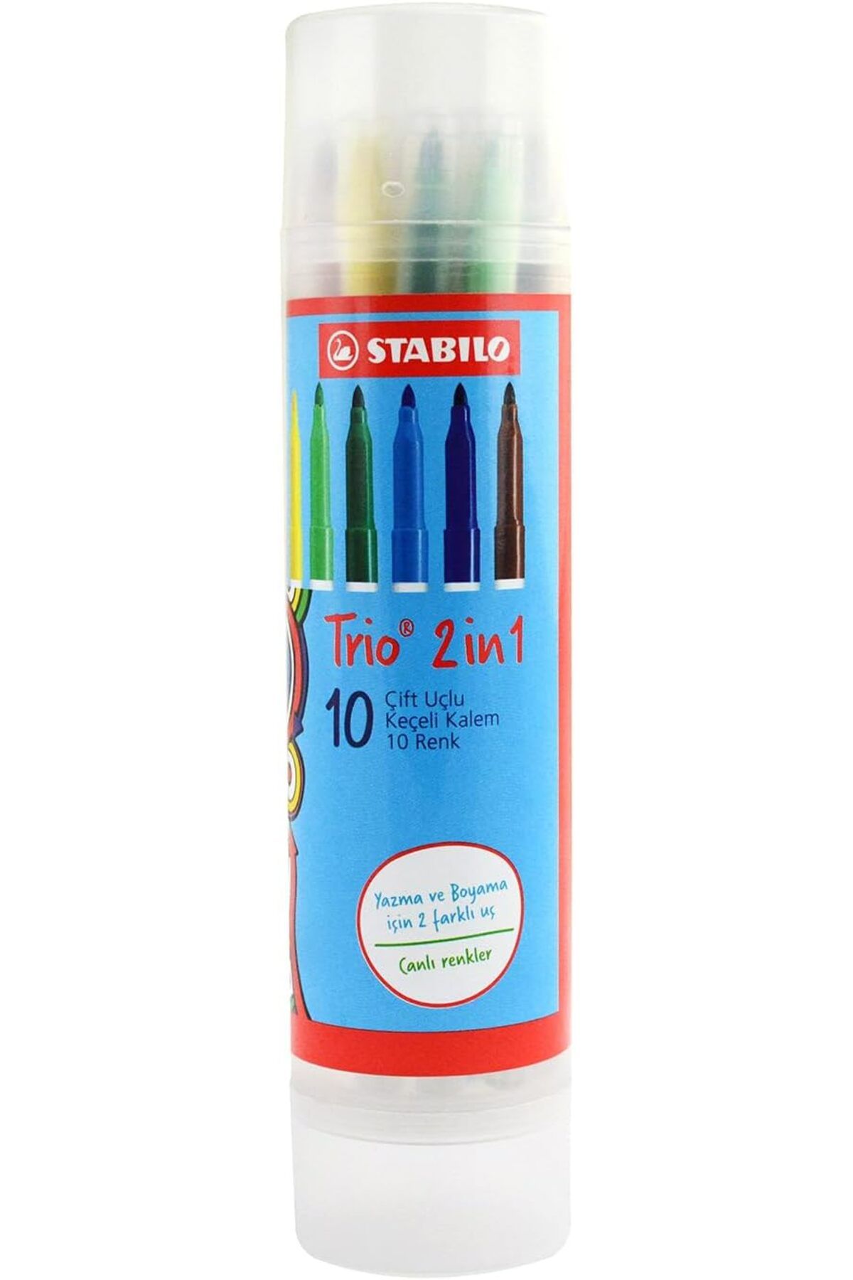 STOREMAX sellbuystore Trio 2in1 - Keçeli Kalem - 10'lu Tüp - Çeşitli Renkler 1053513