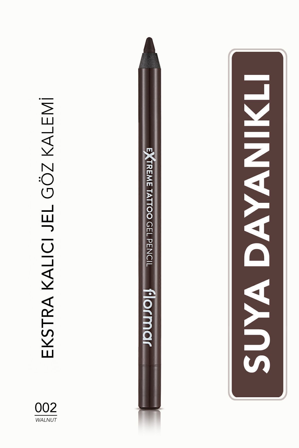 Flormar Yeni ve Eşsiz Formülü İle Uzun Süre Kalıcı Jel Göz Kalemi-Tattoo Gel Pencil - 002 Walnut