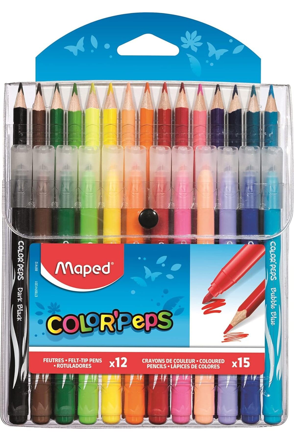 STOREMAX Birleşik Paket Color Peps Jungle, 12 keçeli kalem, 15 renkli NewDesing 64626