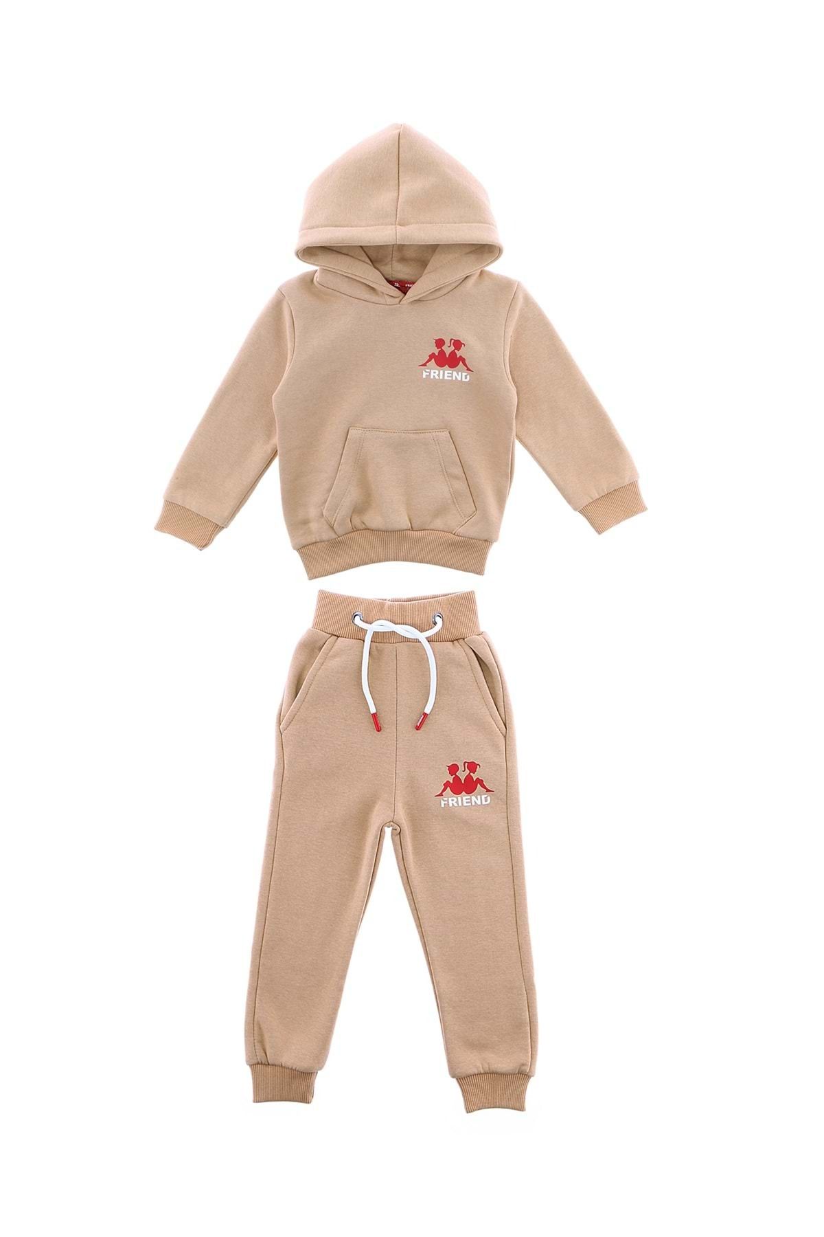 coppa kids-Friend Printed 3 Thread Seasonal Suit - Girl-Boy Beige Age 6 1