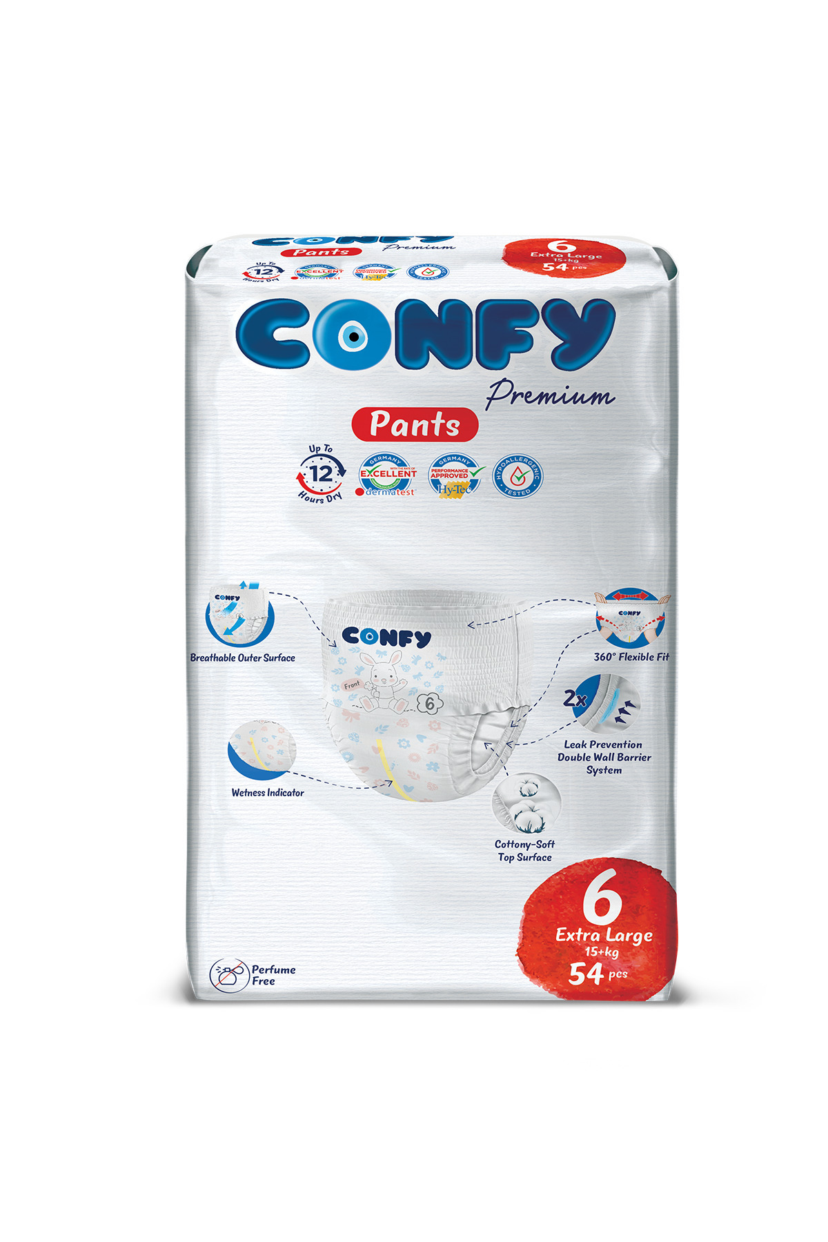Confy Premium Külot Bebek Bezi 6 Numara Extralarge 15 KG 54 Adet fotoğrafı 2 (önizleme)