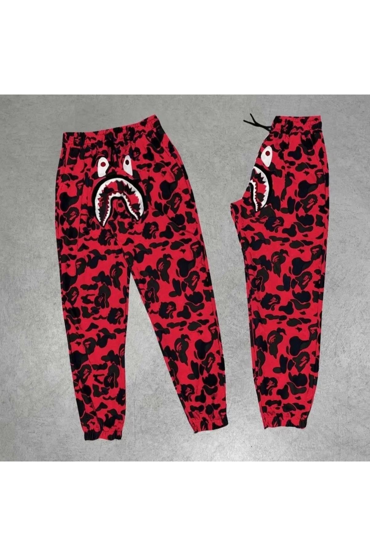 CVS Unisex Pubg Bape x Shark Eşofman Altı - Kırmızı
