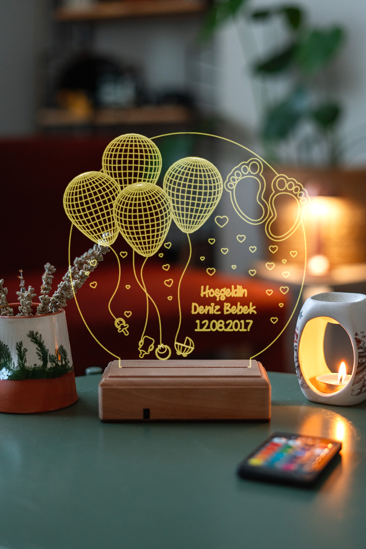 Modiwa Design Yeni Doğan Hediyesi , Hoş Geldin Bebek Hediyesi 16 Renkli Kumandalı Gece Lambası fotoğrafı 5 (önizleme)