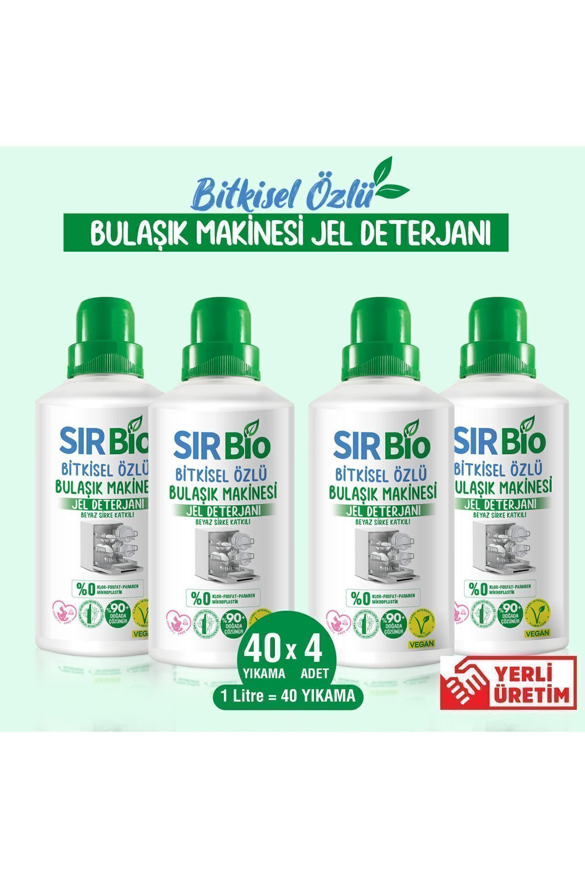 SIR Bio-Herbal Extract Dishwasher Detergent 1000 ml 4 Pack (1000 ml X 4 Pcs) 1