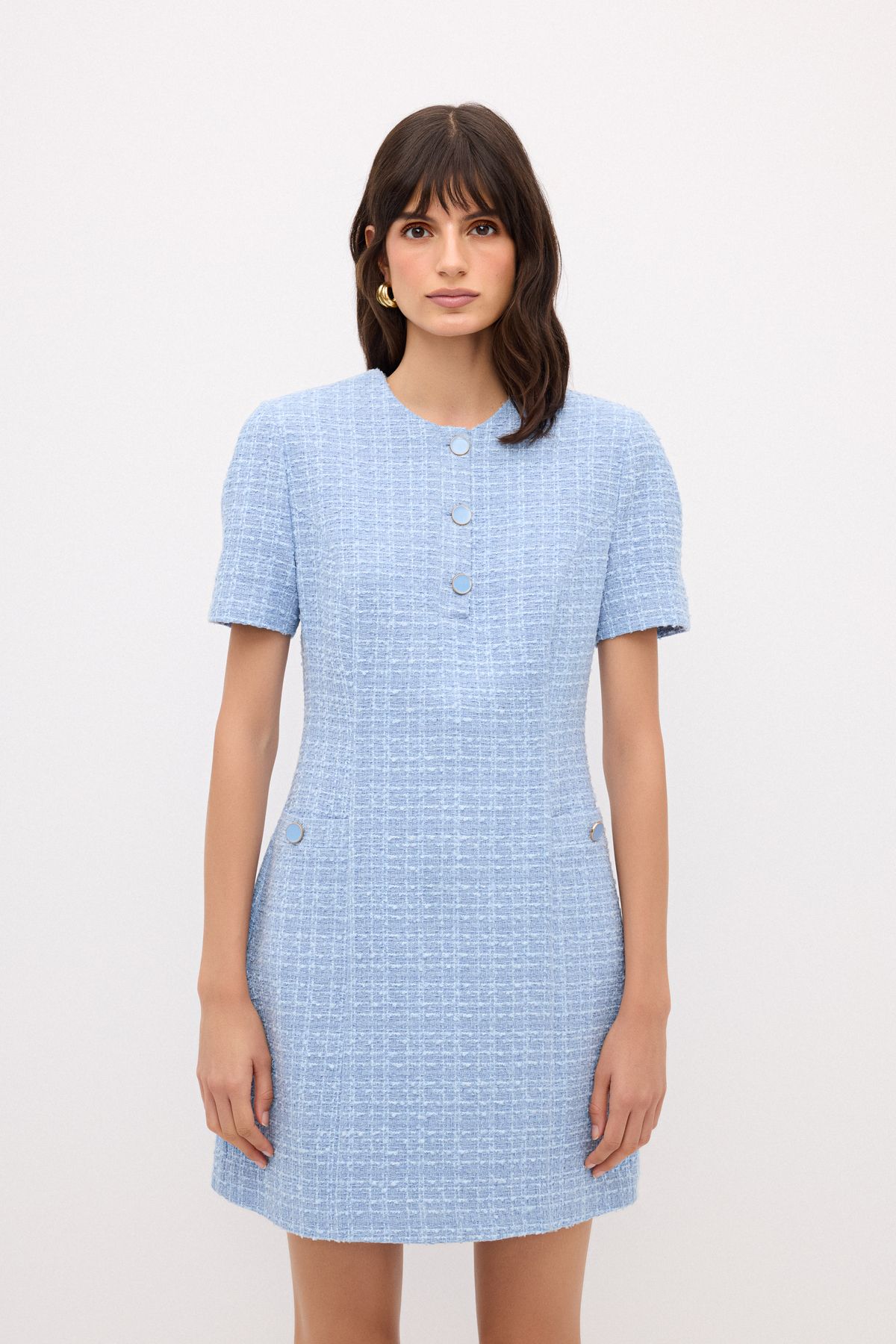 adL-Short Sleeve Tweed Dress 1