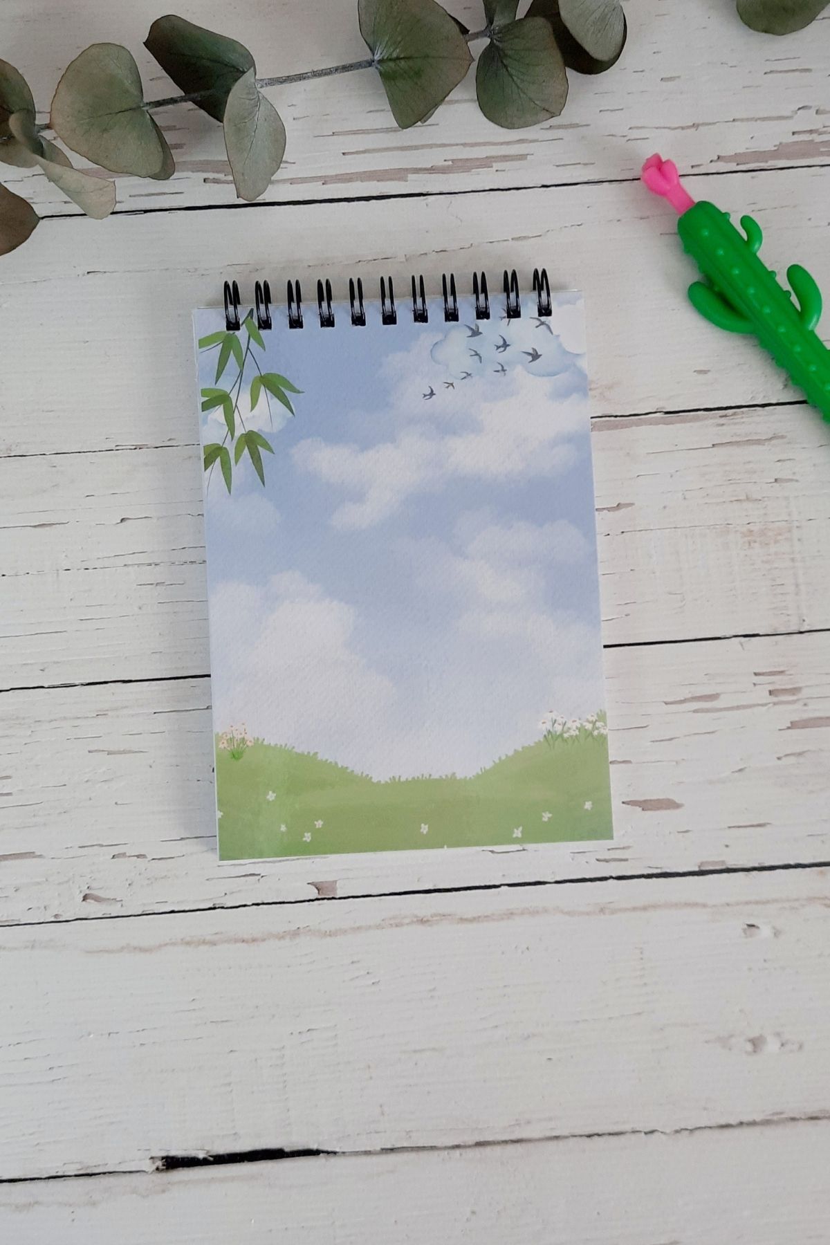 Burak Baskı Tasarım-Panda Patterned A-6 Wire Spiraled Lined Notepad - Memo Pad, Memo Pad 4