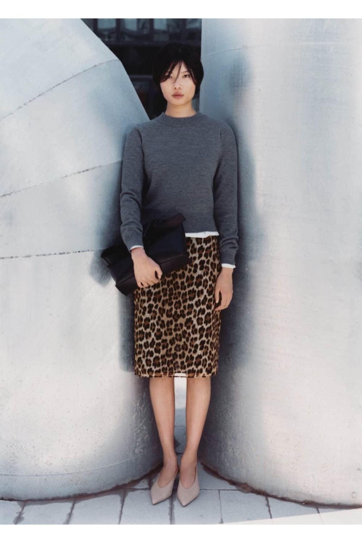 MANGO Woman-Leopard Patterned Midi Skirt 5