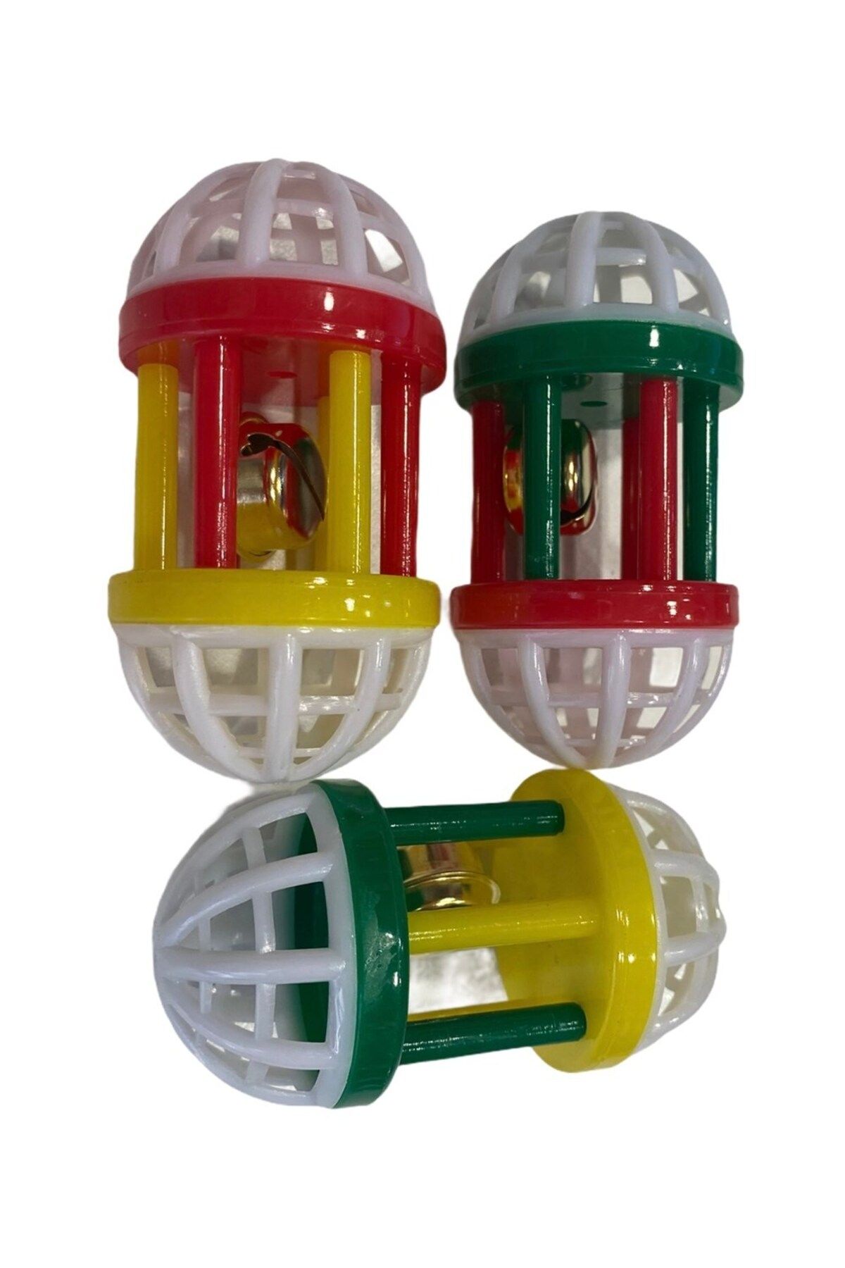OEM Çıngıraklı Elips Kedi Oyun Topu 8 cm 3 lü set