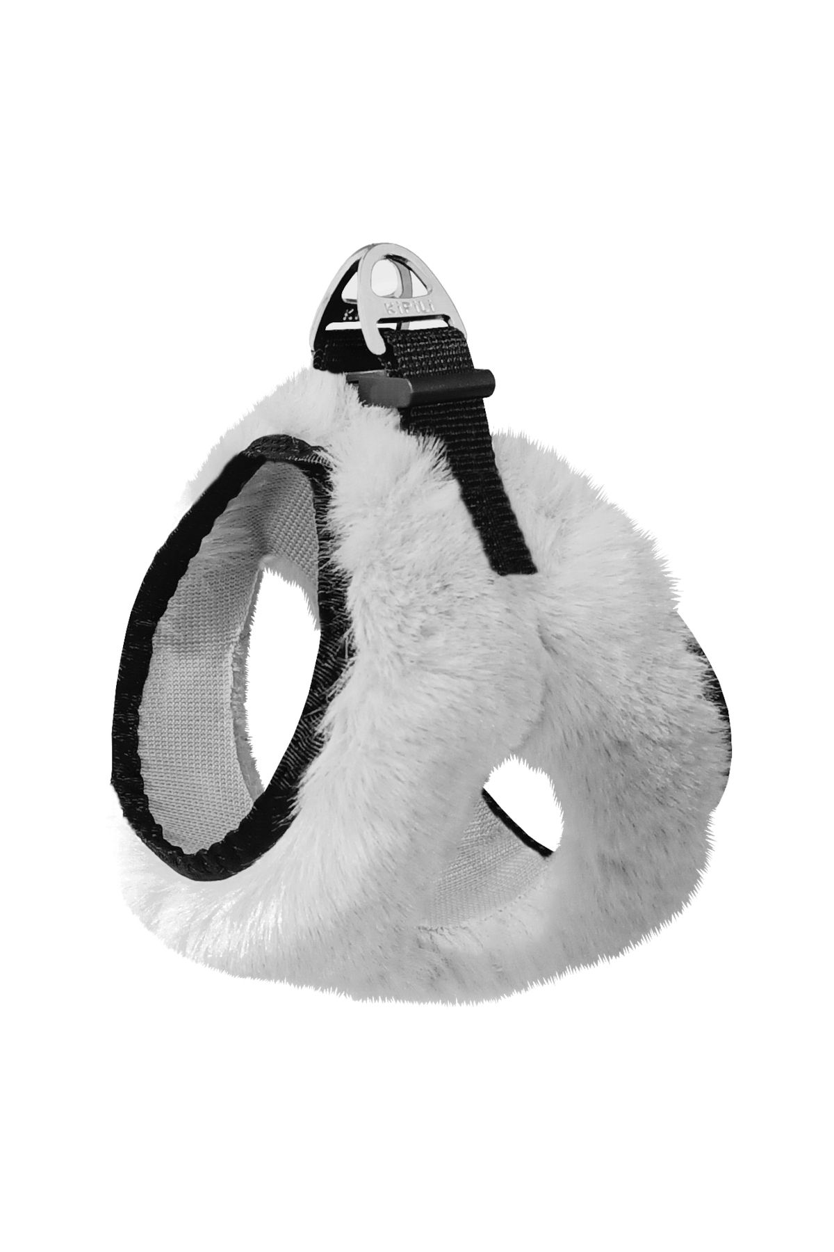 Angoravi Üç Kilitli Peluş Kedi Köpek Göğüs Tasması 20-24 cm XXX-Small Beyaz