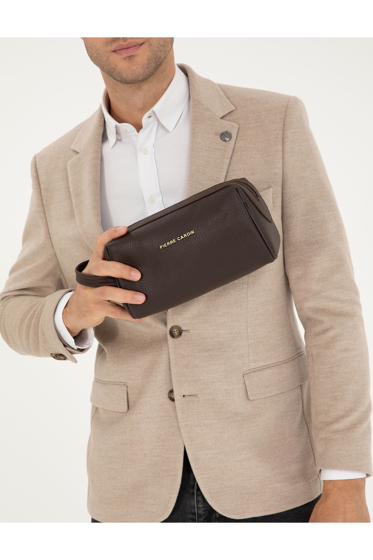 کیف اصلاح مردانه قهوه ای 50297136-vr029 Pierre Cardin