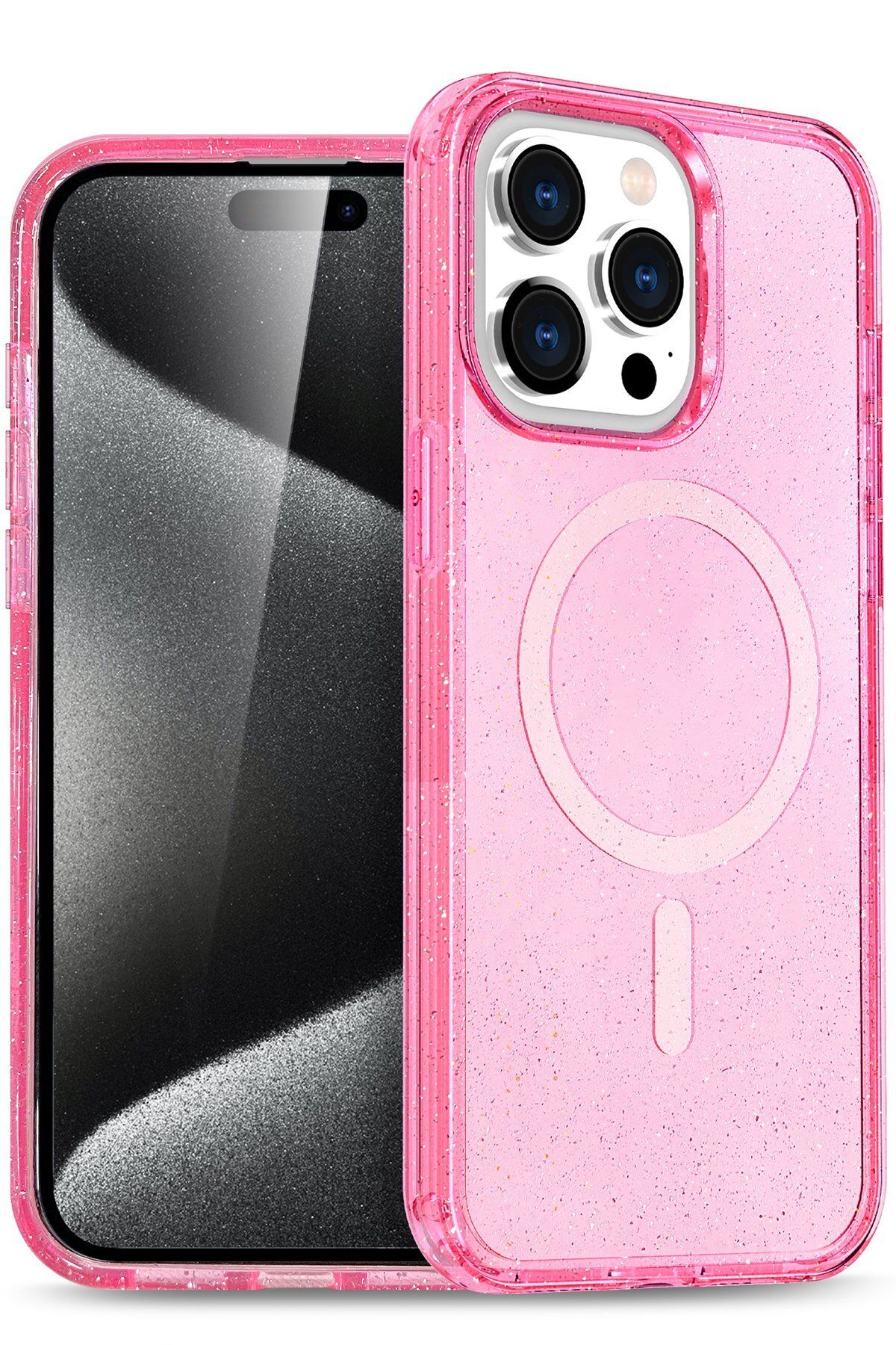 NewFace iPhone 16 Pro Kılıf Glow Magsafe Kapak - Pembe FLKRY