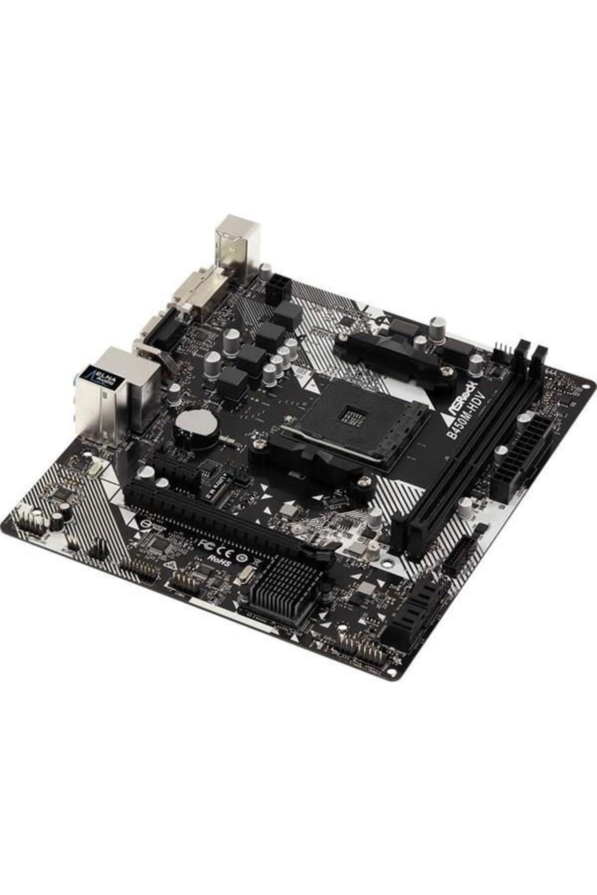 ASROCK-B450m-hdv R4.0 Ddr4 Hdmı Dvı Pcıe 16x V4.0 Am4 Matx 3