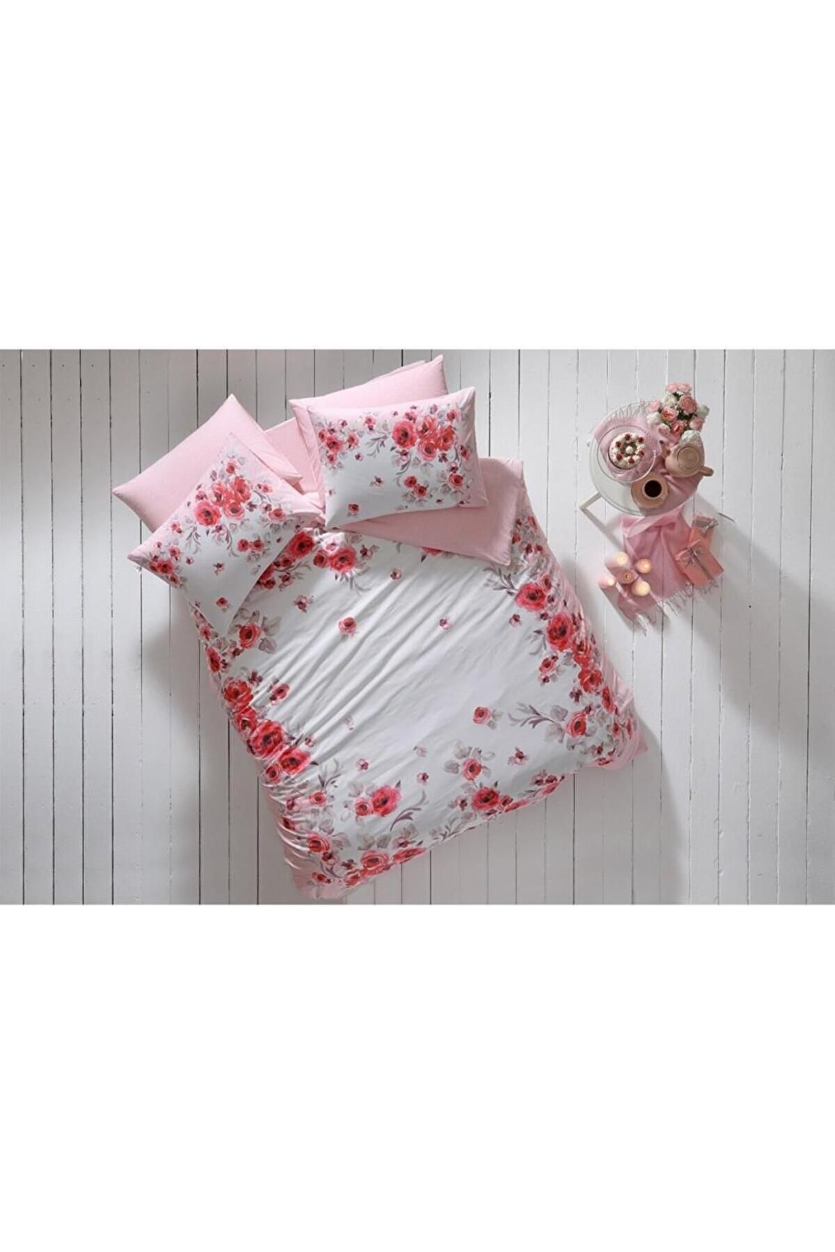 Angoravi Anneler Günü Glow Shiny Pembe Çift Kişilik Nevresim Takımı