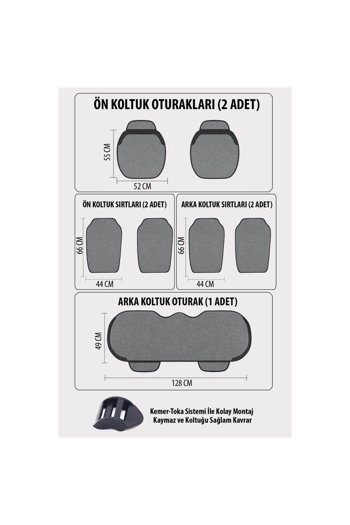 TROBUS Araba Koltuk Minderi Keten Oto Koltuk Minderi 7(li Oturak Sırt Dayamalı Cepli Su Geçirmez fotoğrafı 2 (önizleme)