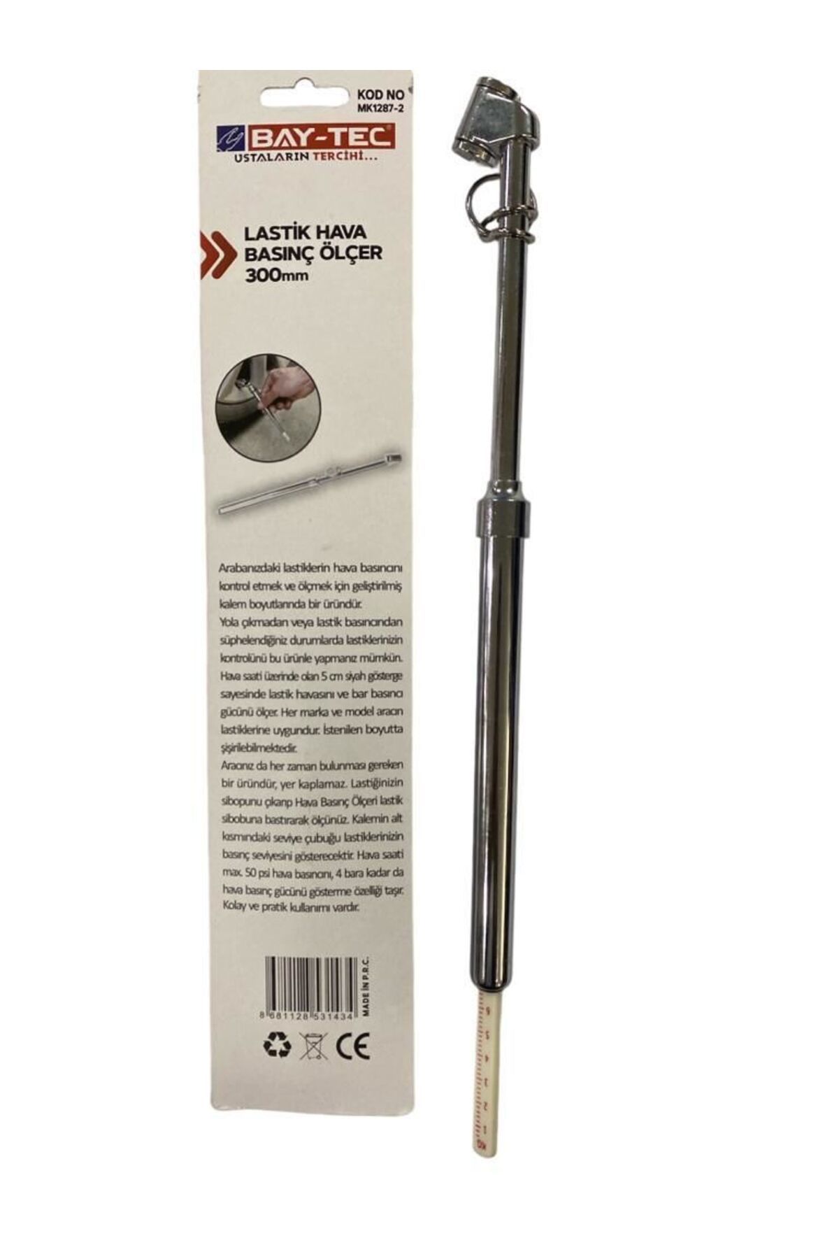 ıvırzıvırr Bay-Tec MK1287-2 Lastik Basınç Ölçer 300 mm
