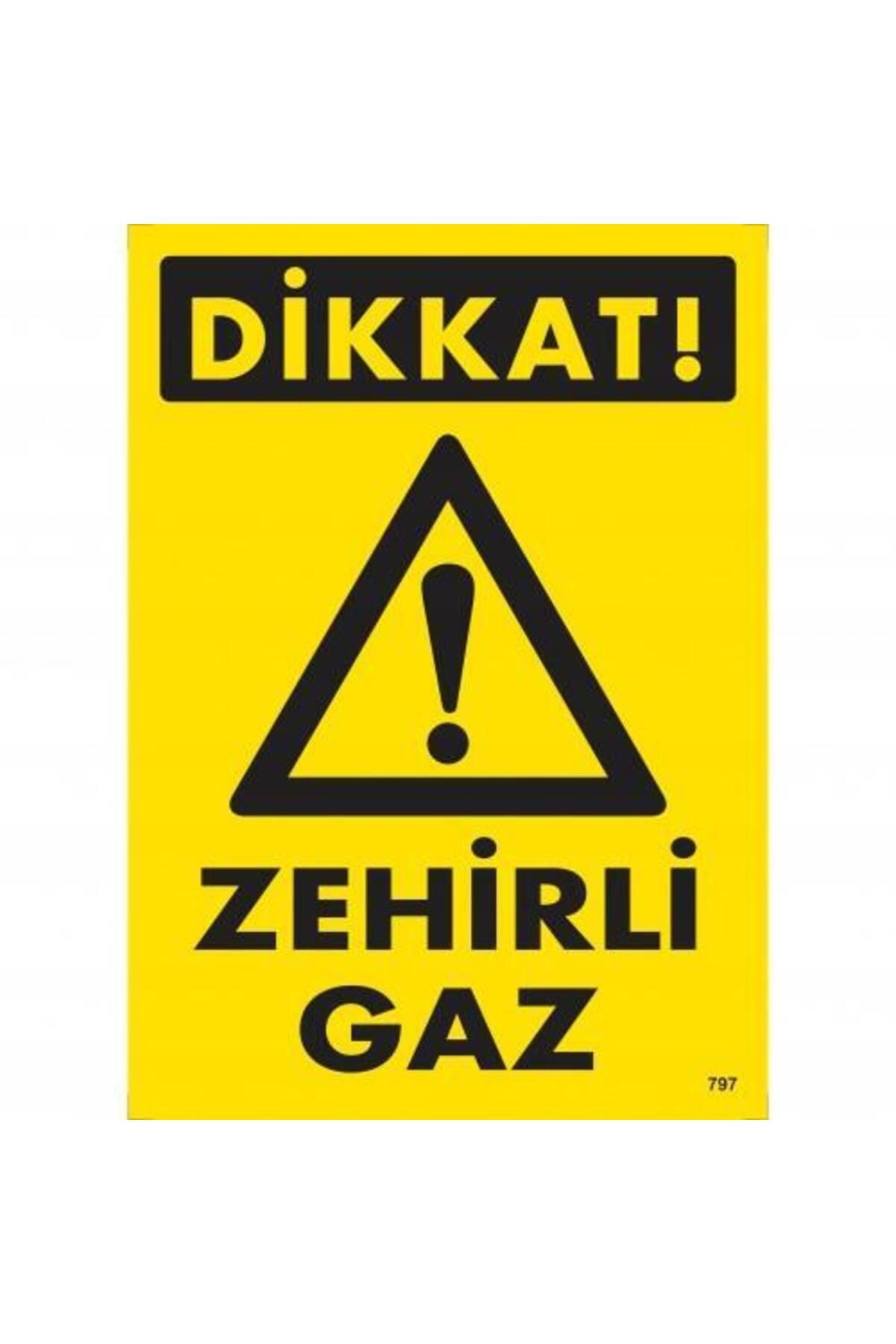 feifei Dikkat Zehirli Gaz Uyarı Levhası 25x35 KOD:797