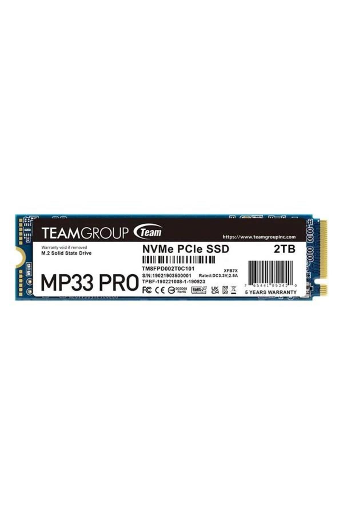 TEAM APACER 2TB MP33 PRO TM8FPD002T0C101 2400-2100MB/s M2 NVME GEN3 DİSK
