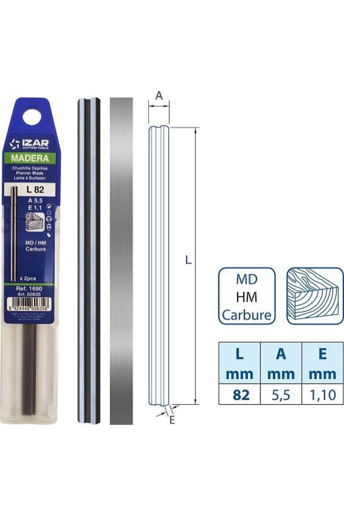 BilfolD İzar Planya Bıçağı 82 mm 1 Çift