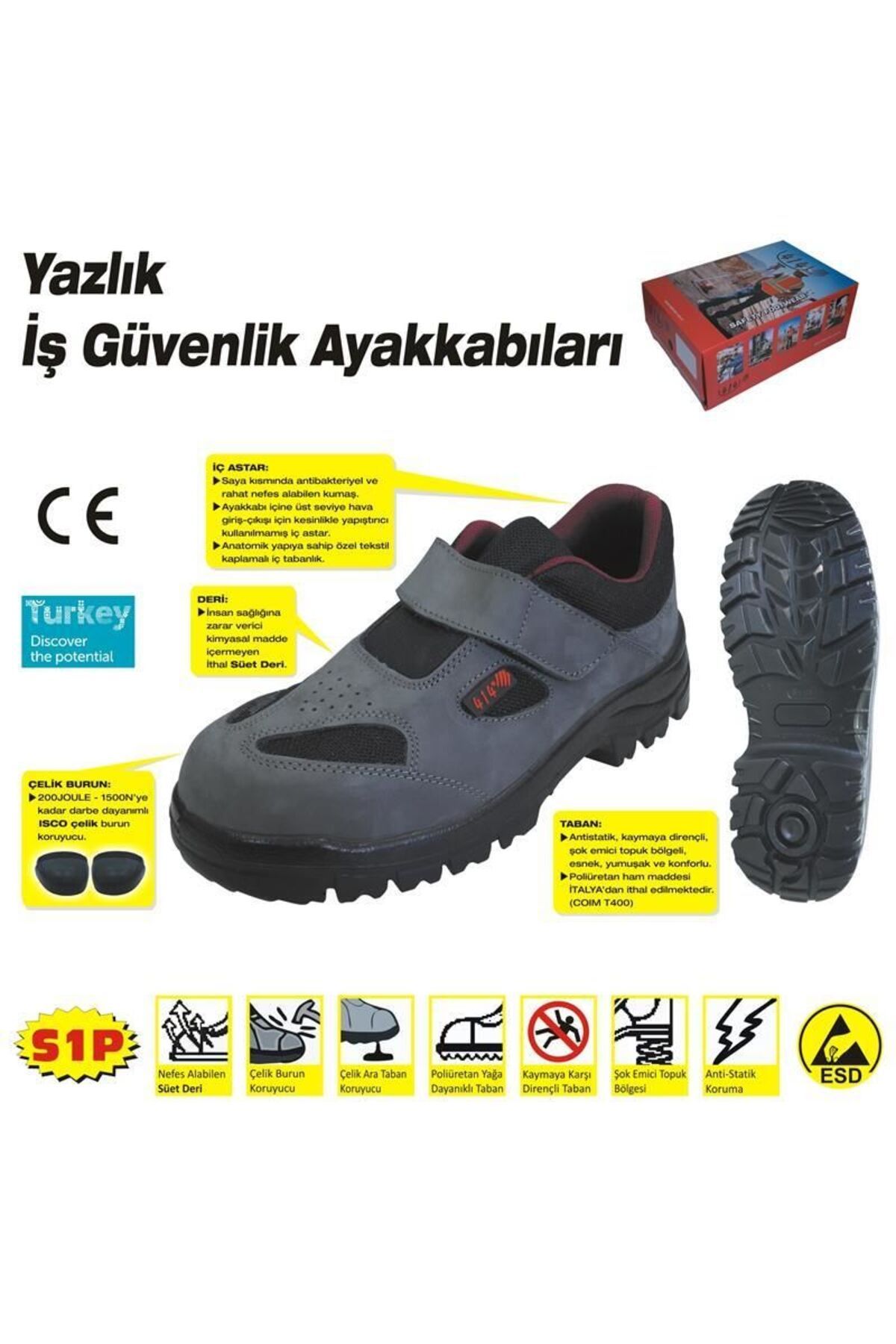 OEM 414 YAZLIK S1 42 No Çelik Burunlu Ayakkabı