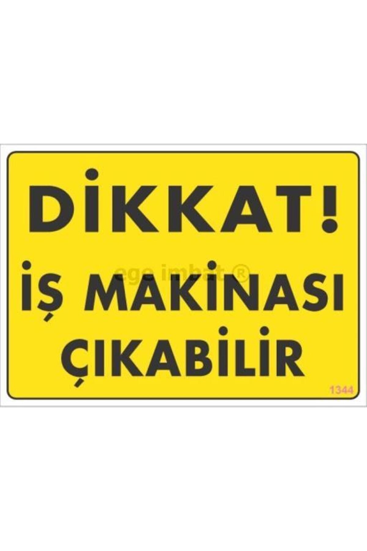 BilfolD Dikkat İş Makinası Çıkabilir Sarı Uyarı Levhası 25x35 KOD:1344