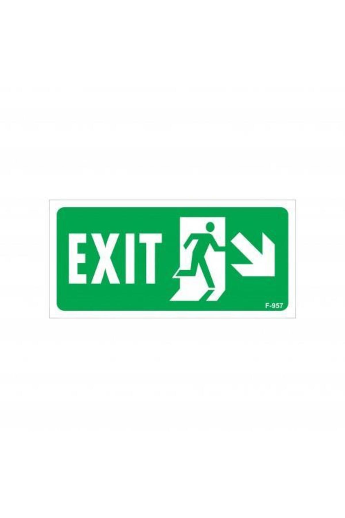BilfolD Exit Sağ Aşağı Uyarı Levhası 17,5x25 KOD:957