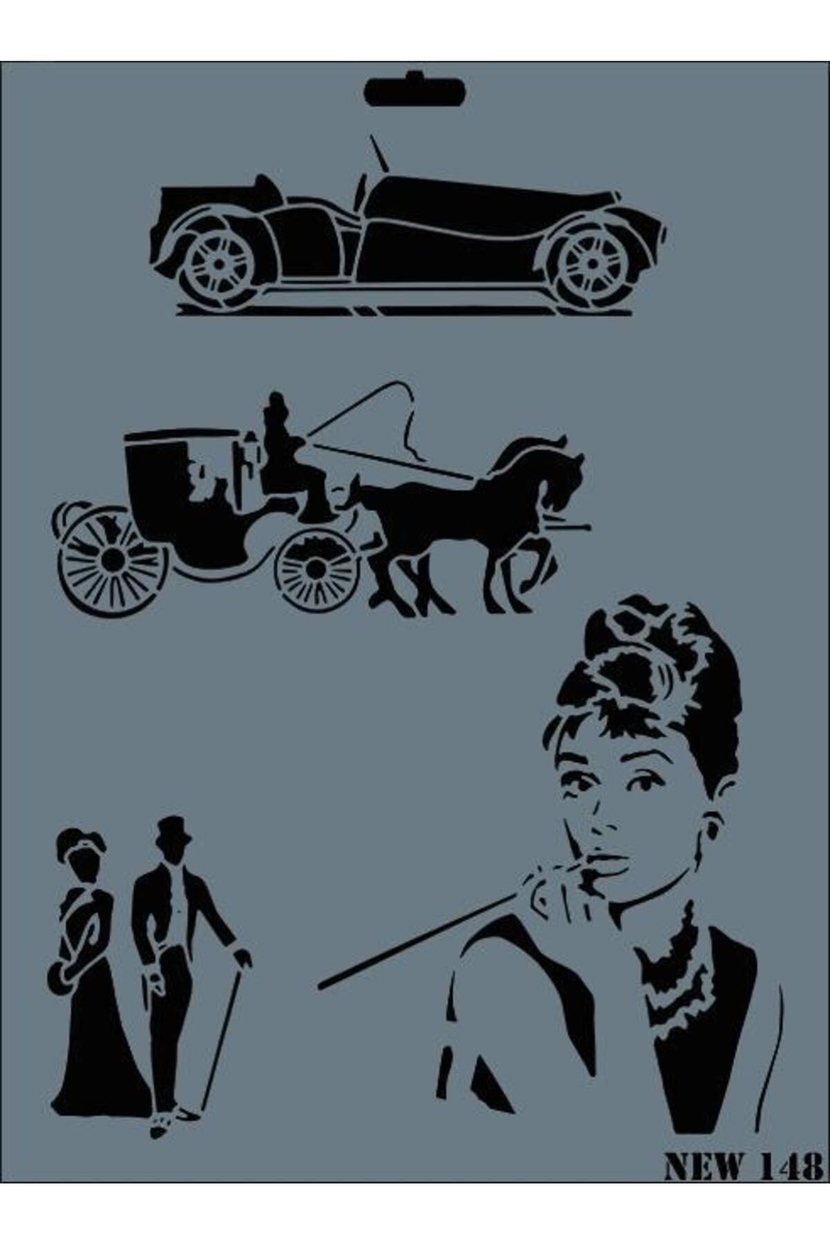 ıvırzıvırr Rich New Seri N-148 Stencil 35x25 cm