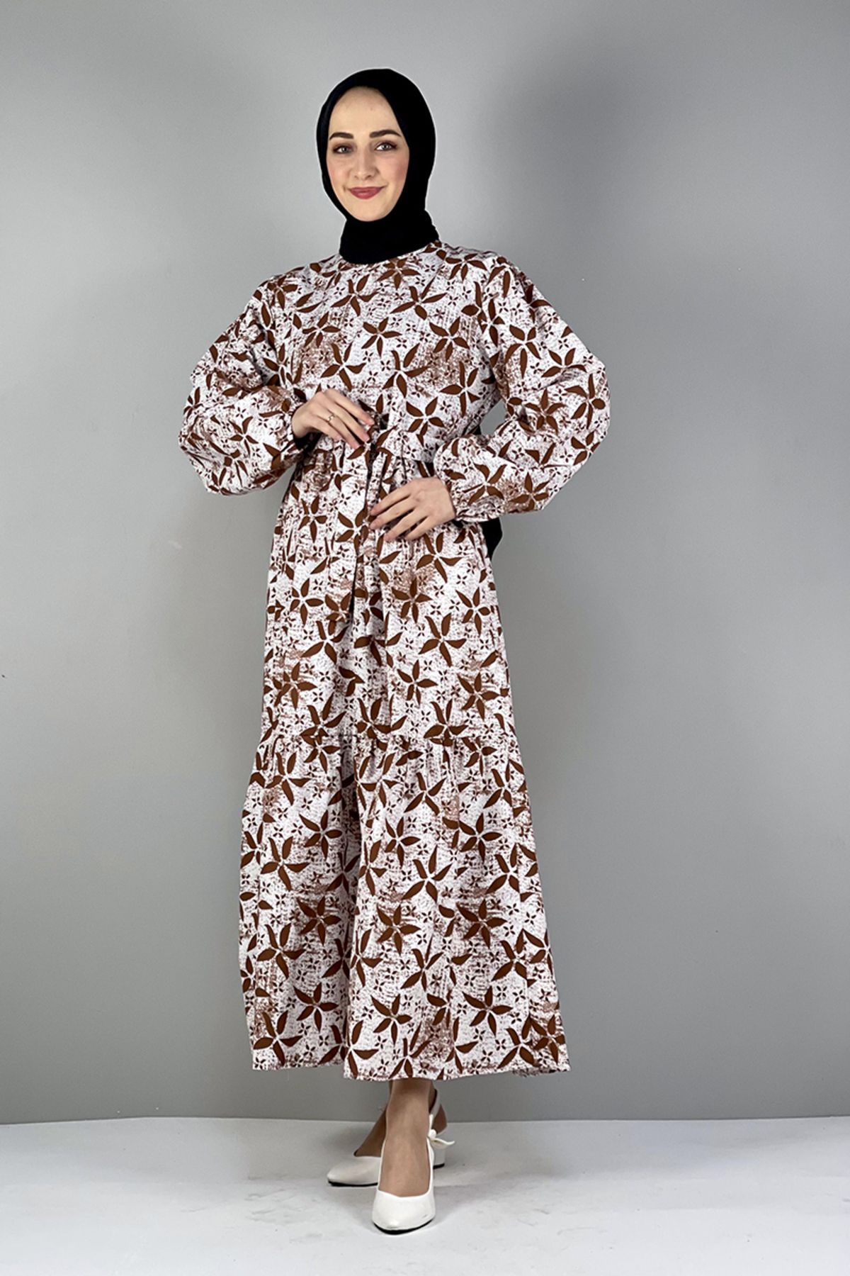 COXO Fashion`S Moda Çizgi Hijab Dress