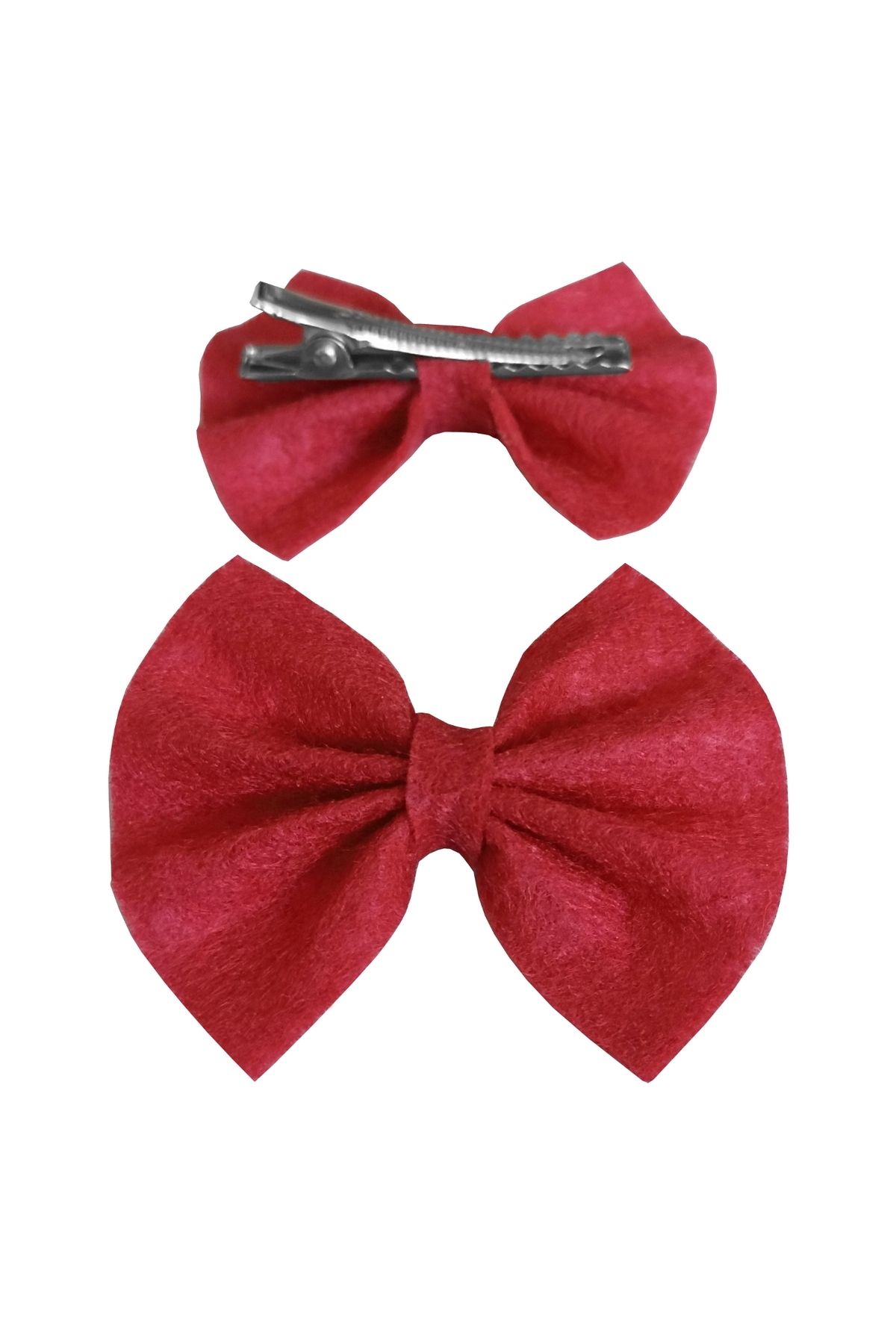 FAYMEM GLOBAL Keçe Papyonlu Kedi Köpek Tokası 4.5-5.5 cm Kırmızı ( 2 Adet )