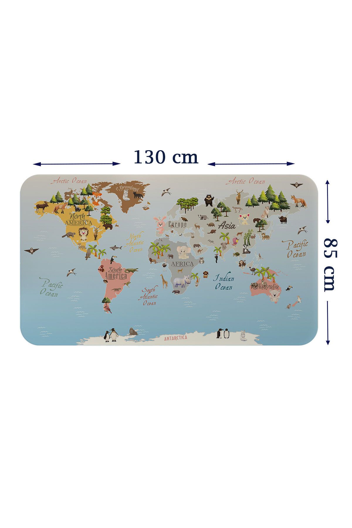Haye Collection Eğitici Dünya Haritası Dünya Atlası Çocuk ve Bebek Odası Duvar Sticker-85x130-3824
