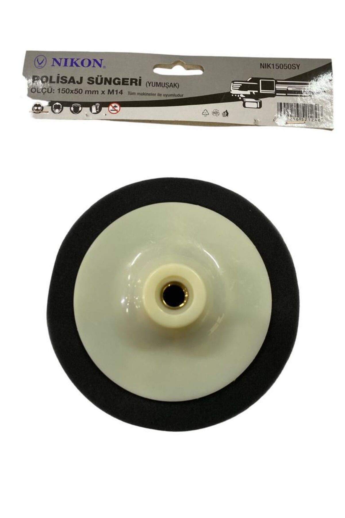 deryame Nikon 15050SY Polisaj Süngeri 150 mm Siyah Yumuşak