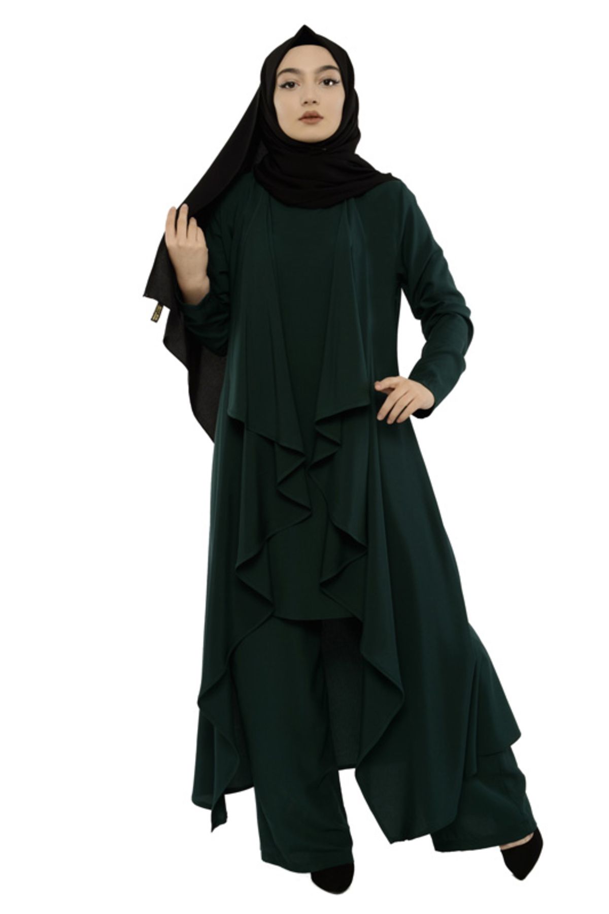 COXO Fashion`S Moda Çizgi Hijab Suit