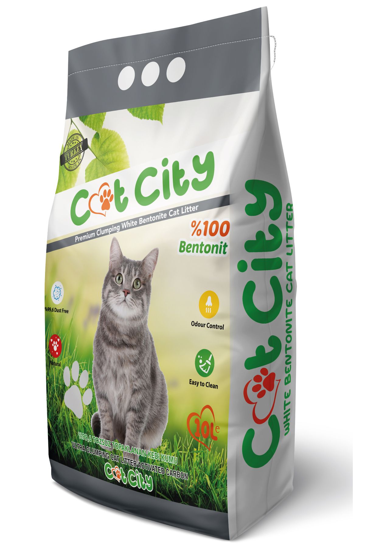 OEM Doğal Topaklanan Kedi Kumu 10 Lt Aktif Karbonlu