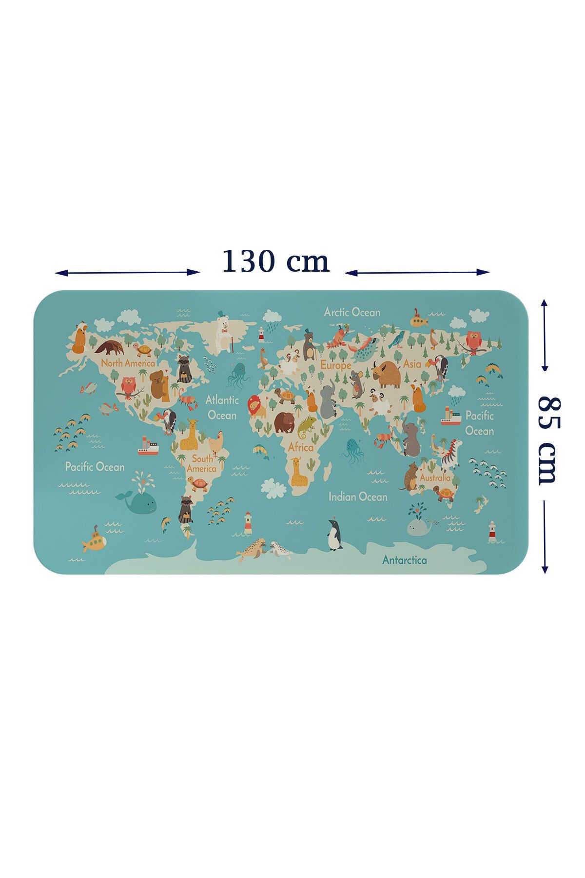 Haye Collection Eğitici Çocuk Odası Dünya Haritası Dünya Atlası Çocuk ve Bebek Duvar Sticker-85x130-3770