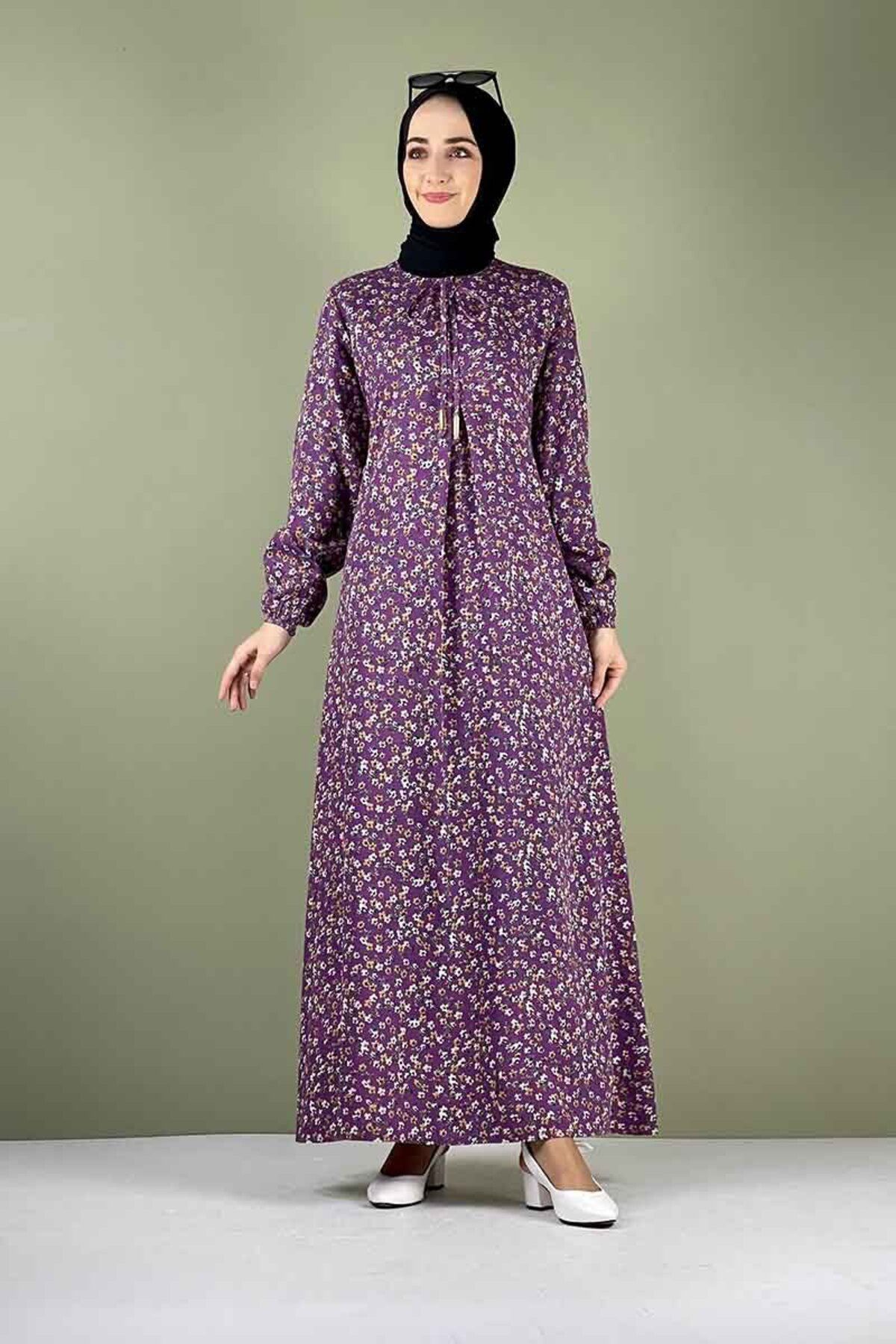COXO Fashion`S Moda Çizgi Hijab Dress