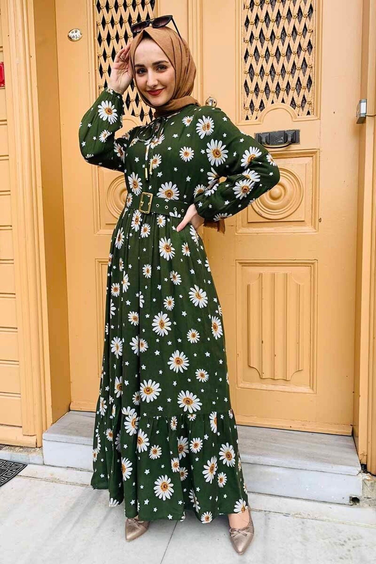 COXO Fashion`S Moda Çizgi Hijab Dress