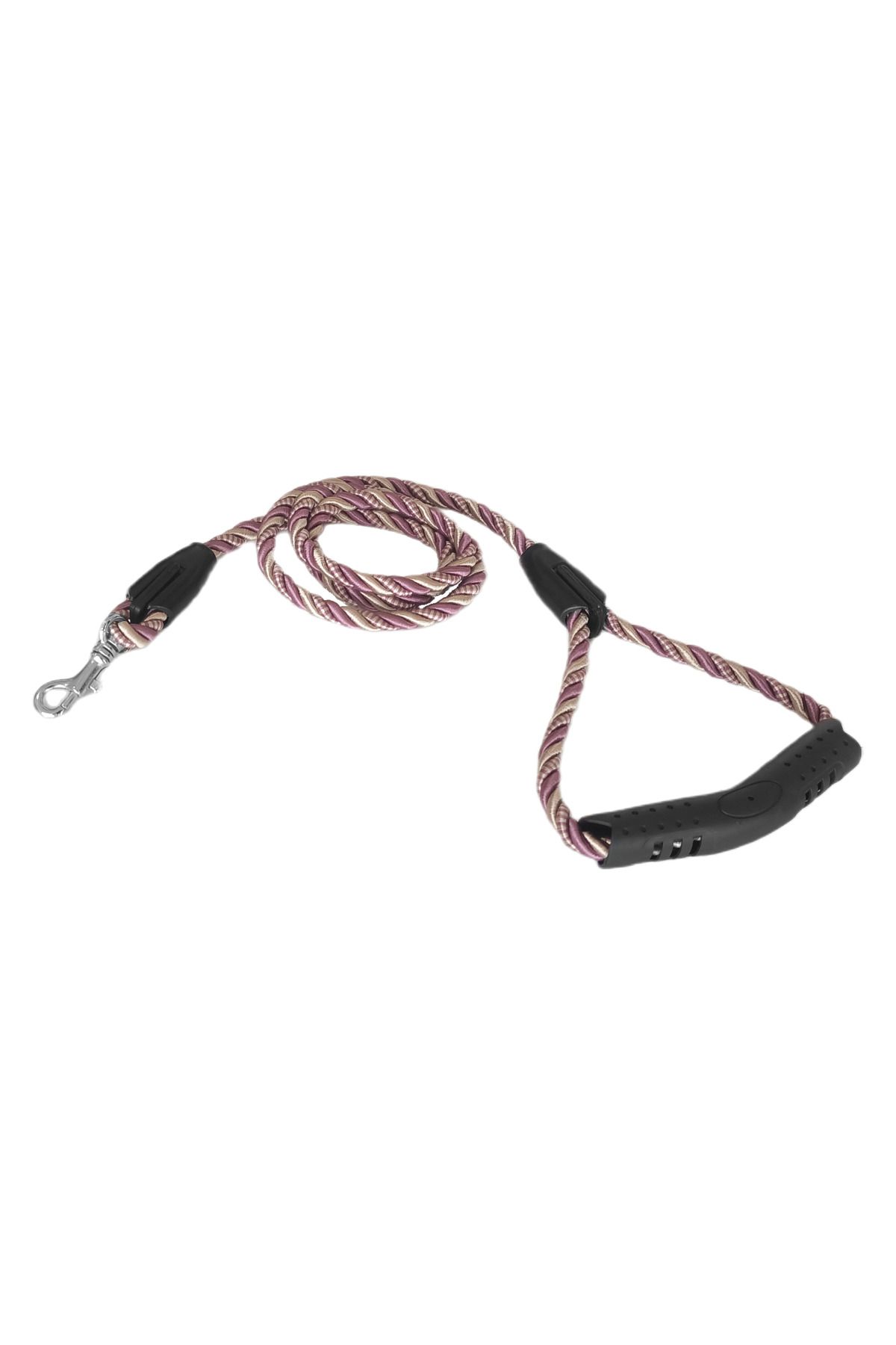 OEM Üçlü Sarmallı Köpek Gezdirme Halatı 1 cm-120 cm Lila Krem