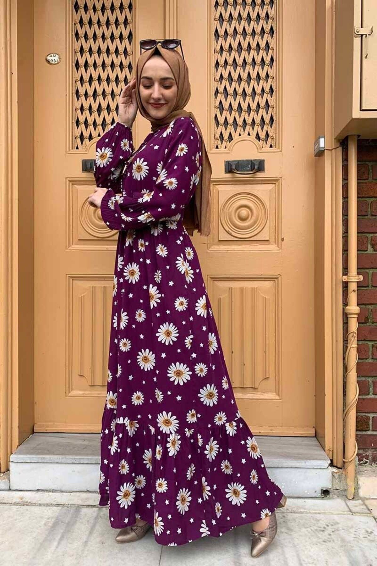 COXO Fashion`S Moda Çizgi Hijab Dress