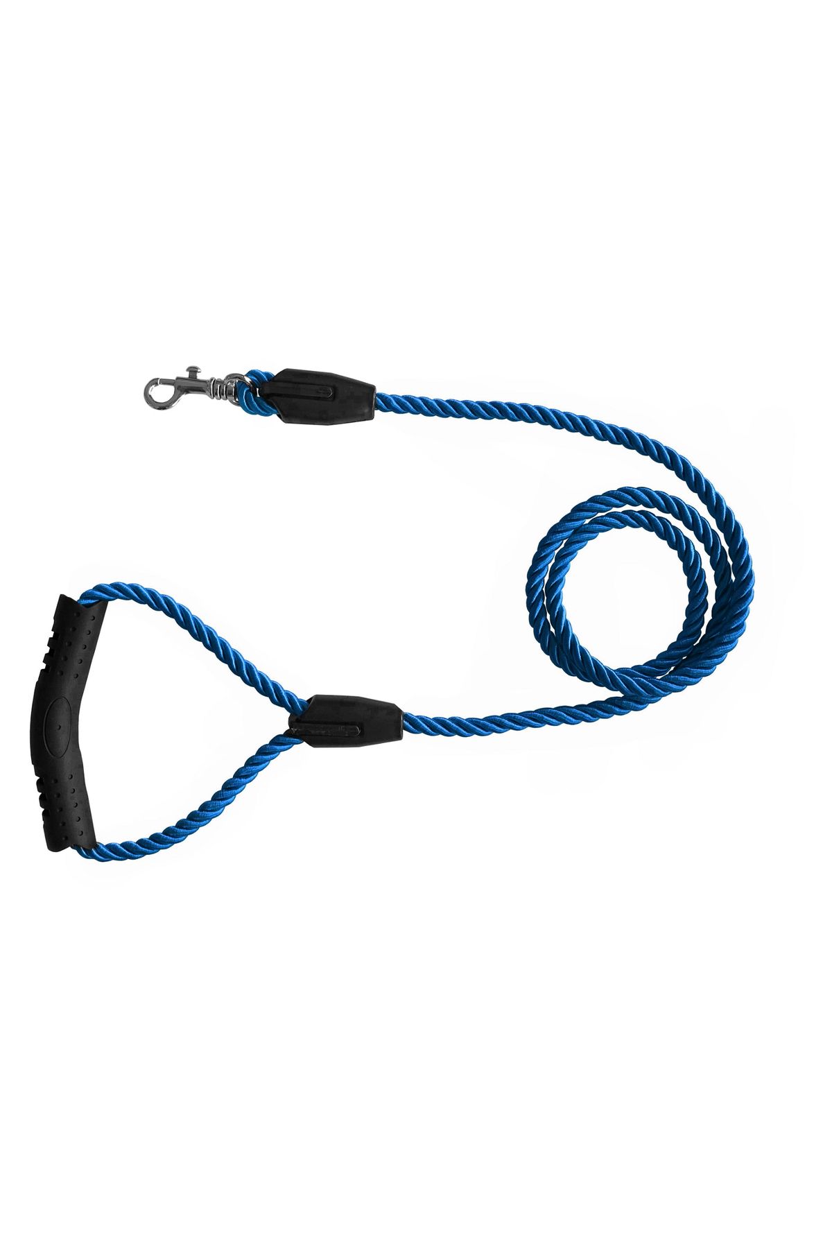 FAYMEM GLOBAL Üçlü Sarmallı Köpek Gezdirme Halatı 1 cm-120 cm Mavi