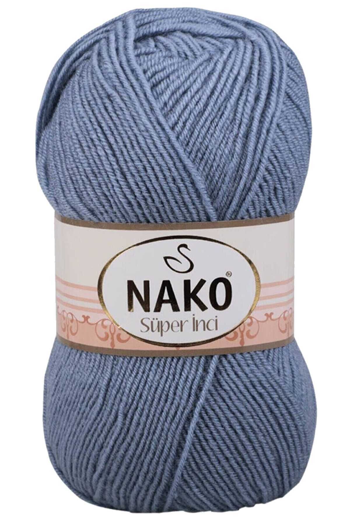 NAKO 1 Adet Süper İnci El Örgü İpi 100 gr Kot Mavi 1986