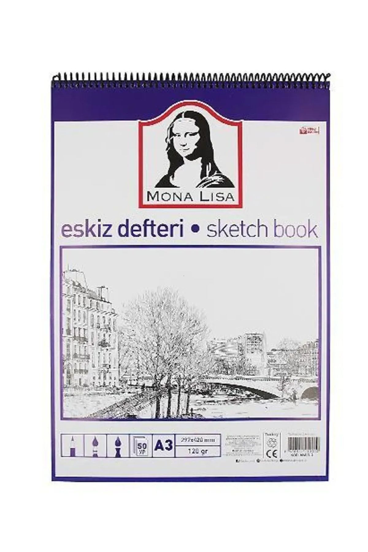 biltekno Südor Eskiz Defteri Mona Lisa A3 Telli 120 Gr 50 Yaprak