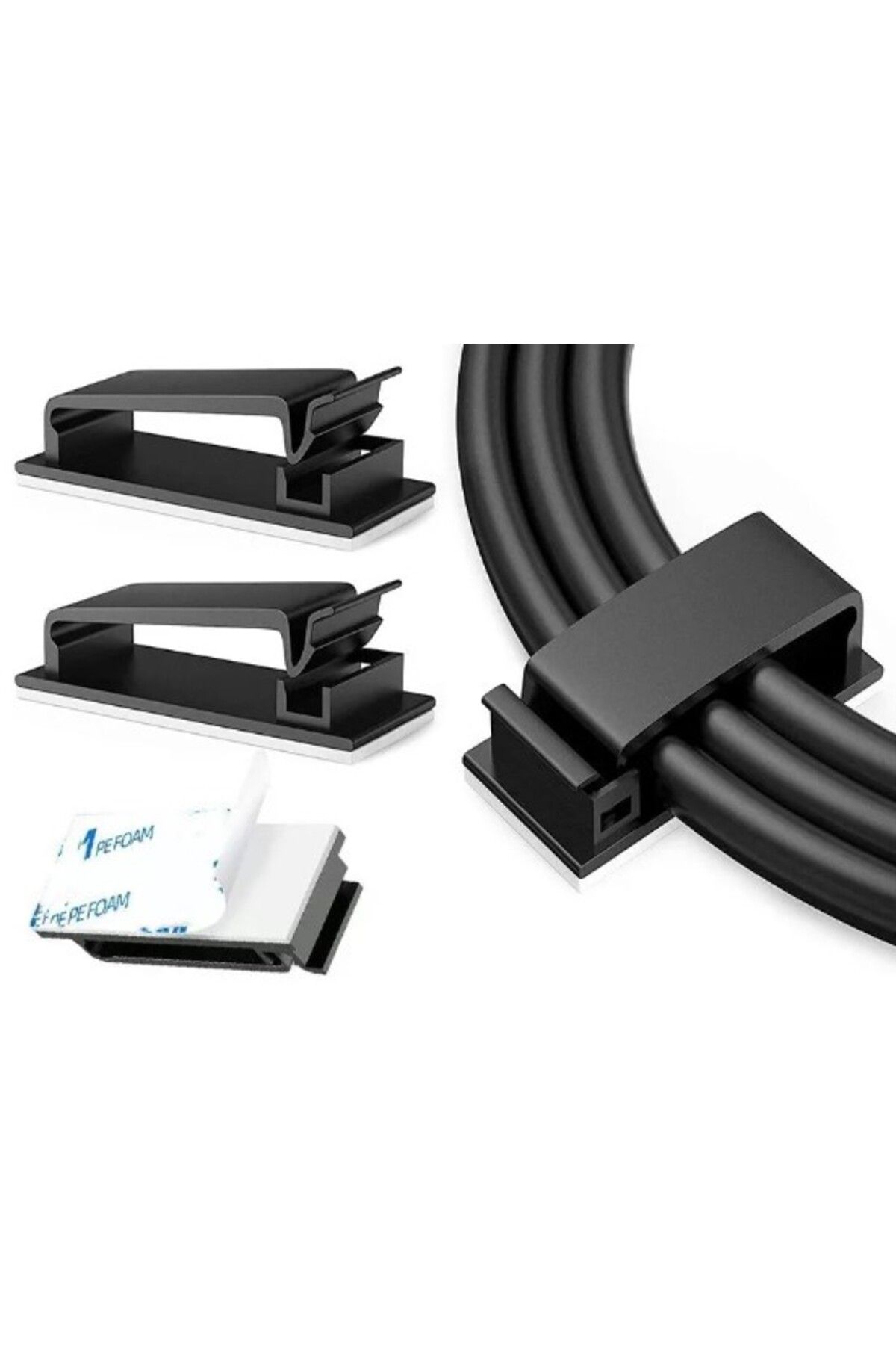 ascent store Yapışkanlı Kablo Düzenleyici Klips 4lü Set