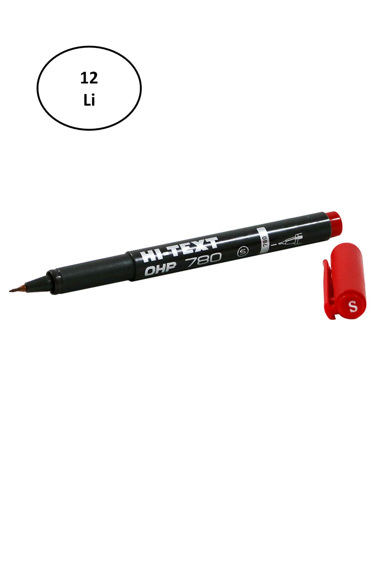 BirdoluSepet Noki Hi-Text Asetat Kalemi (s) Kırmızı 12 li